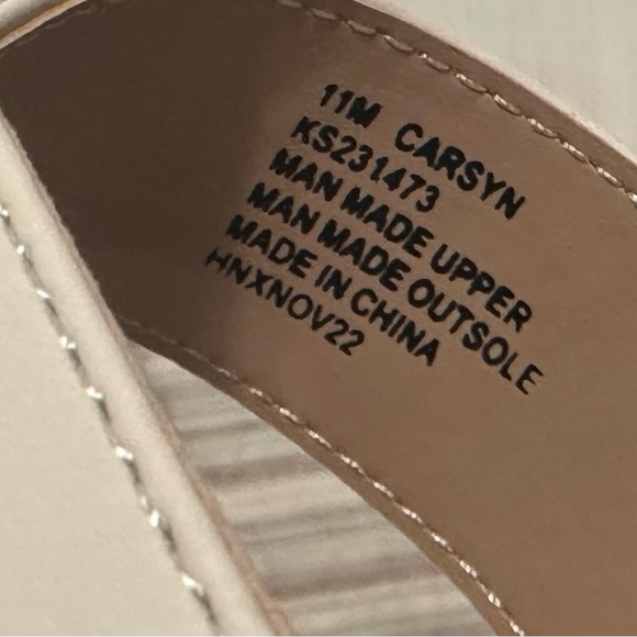 Kensie Carsyn Women’s Cork Heel Platform Sandals Size 11M Nude Strappy Buckle - Picture 6 of 7